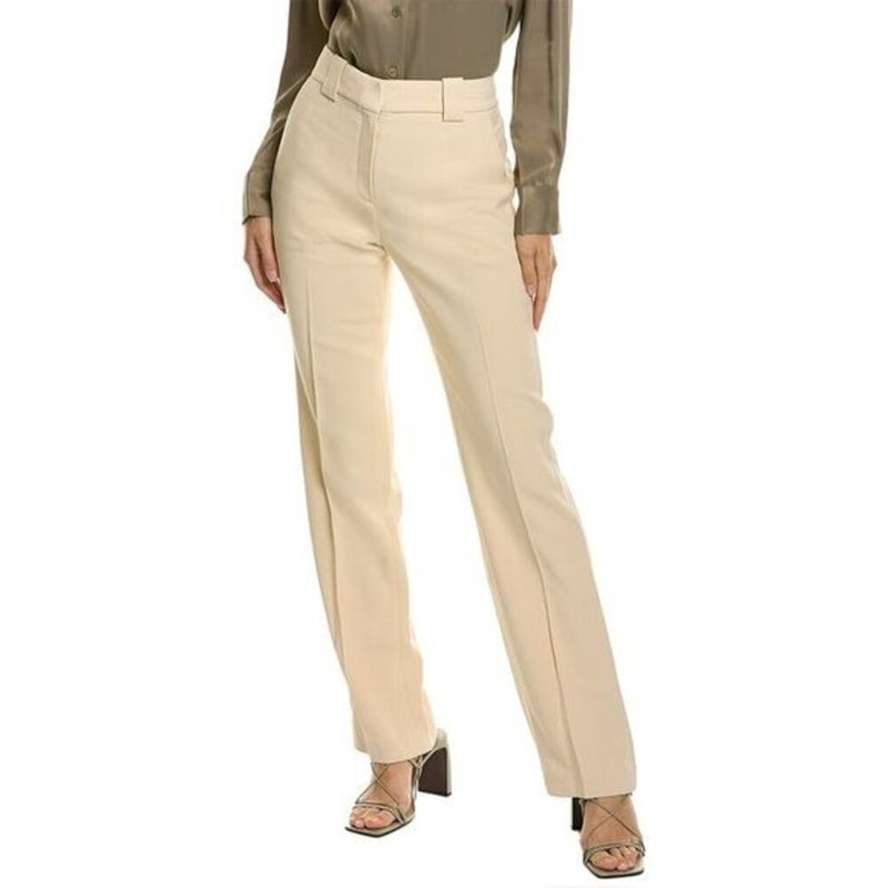 A.L.C. Kennedy Flat Front Trouser Pants Straight Leg Office Chic Natural Size 0